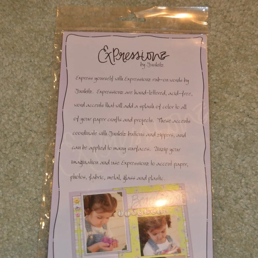 NEW JUNKITZ EXPRESSIONZ PRINCESS GIRL RUB ONS TRANSFERS